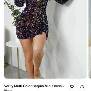 Verty Purple and Blue Sequin Bodycon Mini Dress Brand New Never Worn